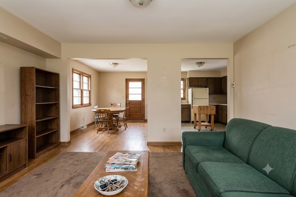 Massapequa living area before renovation